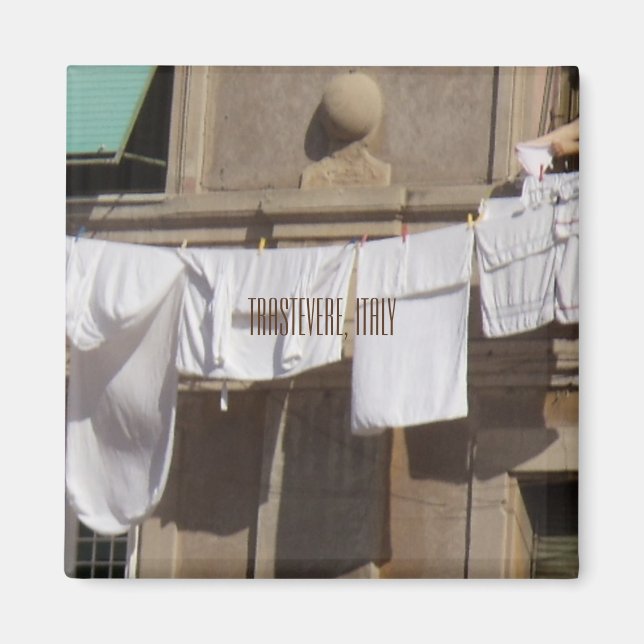 Trastevere, Italien, Clothesline, brun magnet (Framsidan)
