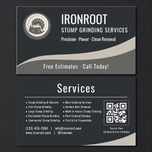 Trästockslipning QR-kod Professionell Visitkort