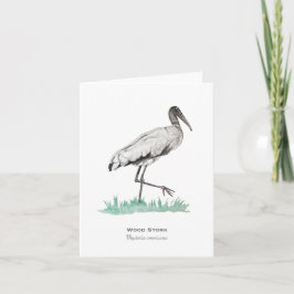 Trästork, mappat anteckningskort