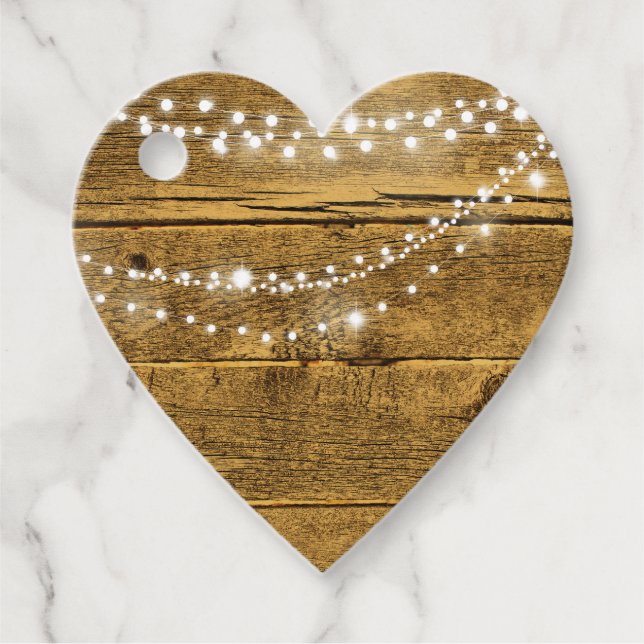 Trästruktur & Älgljus Countrybröllop Gåvor Etiketter (Framsida)