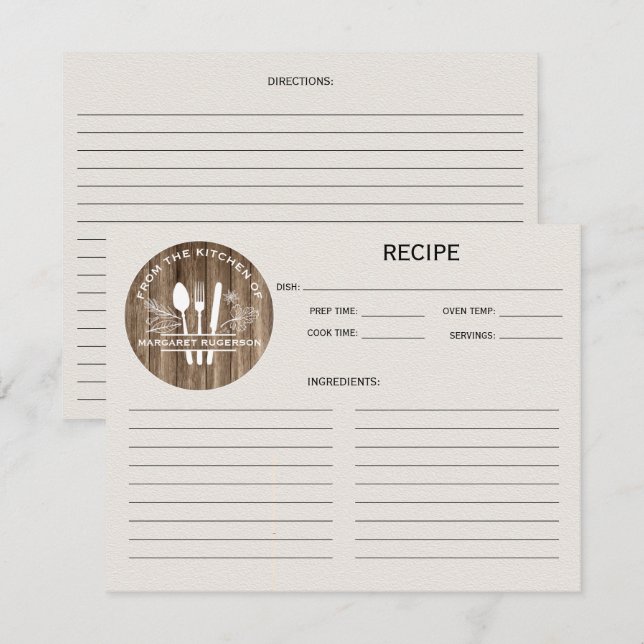 Trästruktur från köket Monogram Recept (Fram/baksida)