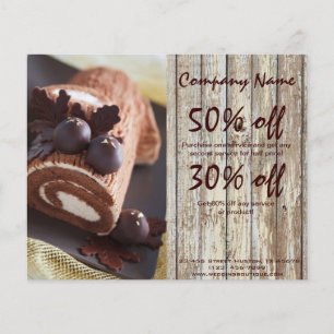 trästruktur rustic efterrätt chokladkaka bageri flygblad