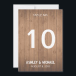 Trästruktur rustika bröllopsbord nummer inbjudningar<br><div class="desc">Country chic bröllopsbord nummer på trästruktur. Finns även med strängljus. Lätt att anpassa med era namn och evenemangets datum. Ändra numret för varje bord. Det är en del av en komplett brölloppskollektion,  ta en titt i vår butik för att hitta matchande meny kort,  program,  skyltar och brevpapper.</div>