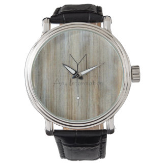 Trästruktur Textur Monogram #2 Armbandsur