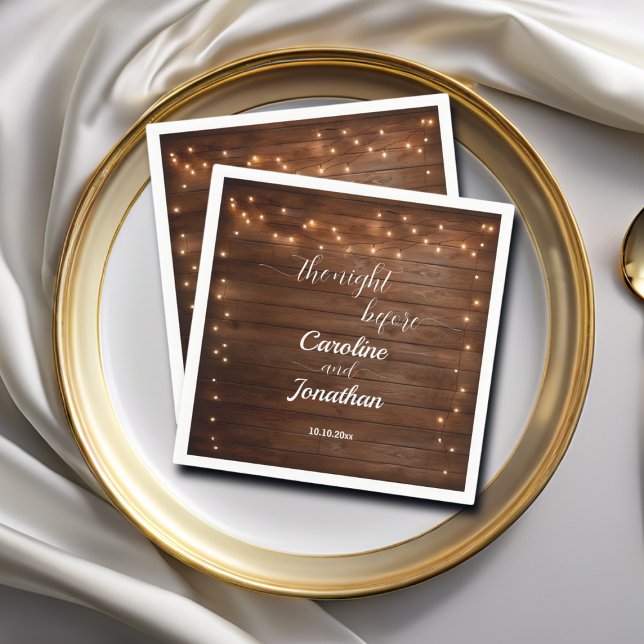Trästruss Ljus natten före Bröllop Pappersservett (Skapare uppladdad)