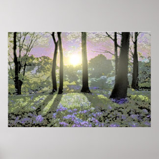 Trätäckt väggduk poster