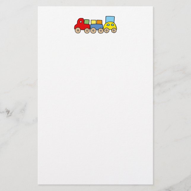 Trätåg med tegelstenar brevpapper (Framsida)