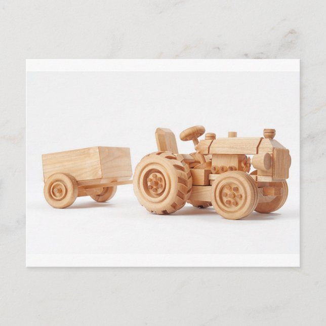 Trätraktor Vykort (Framsida)