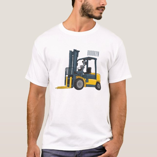 Trattillustration av gaffeltruck t shirt (Framsida)