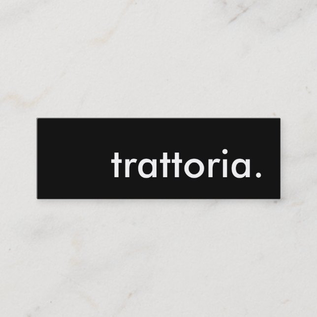trattoria. mini visitkort (Framsida)