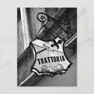 Trattoria undertecknar vykortet vykort