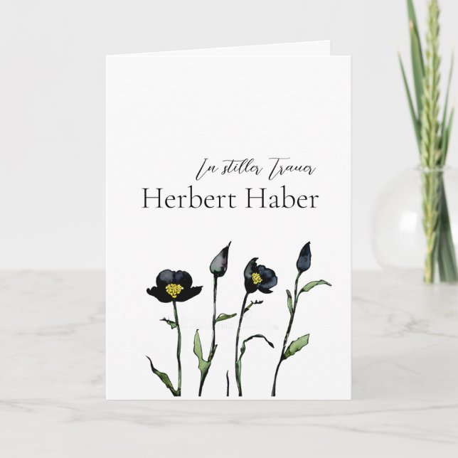 Trauerkarte floral kort (Framsida)