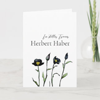 Trauerkarte floral kort