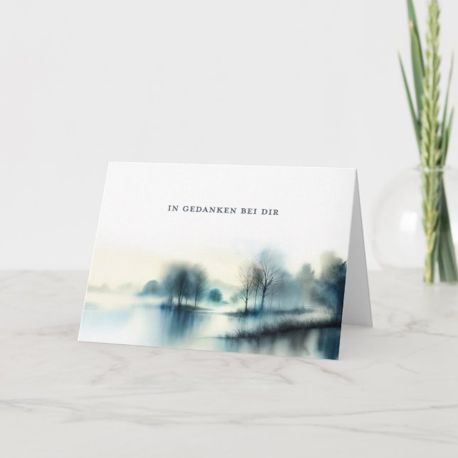 Trauerkarte "In Gedanken bei dir"  Kort (Framsida)