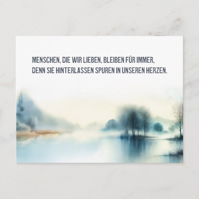 Trauerkarte "Menschen, die wir lieben" Vykort (Framsida)