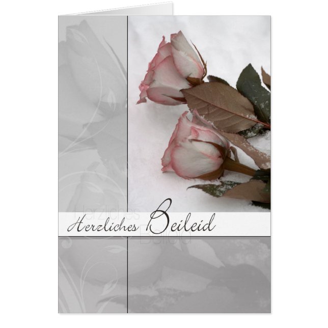 Trauermotiv: Rosen im Schnee Hälsningskort (Framsidan)