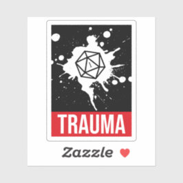 Trauma Critical Misslyckas D20 Dice Klistermärken