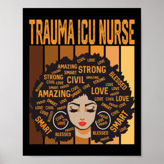 Trauma Icu Nurse Powerful Black History Month Blac Poster