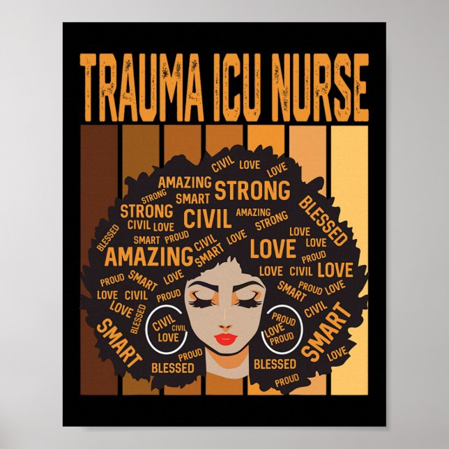 Trauma Icu Nurse Powerful Black History Month Blac Poster (Framsidan)