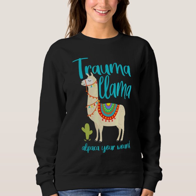 Trauma Llama Alpaca Ditt Wound Farm Animal Camelid T Shirt (Framsida)