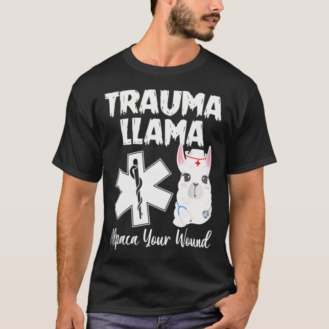 Trauma Llama Alpaca Ditt Wound funny T Shirt (Framsida)