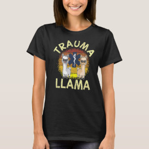 Trauma Llama Birthday Manar Women Kids EMT Animal  T Shirt