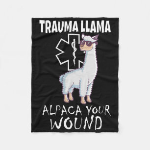 Trauma Llama Emt Design Medic Ems Alpaca Din kvinn Fleecefilt
