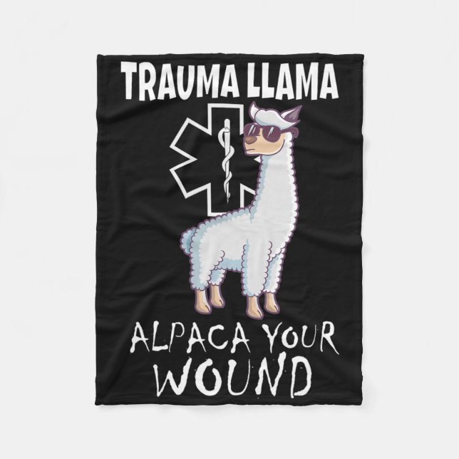 Trauma Llama Emt Design Medic Ems Alpaca Din kvinn Fleecefilt (Framsidan)