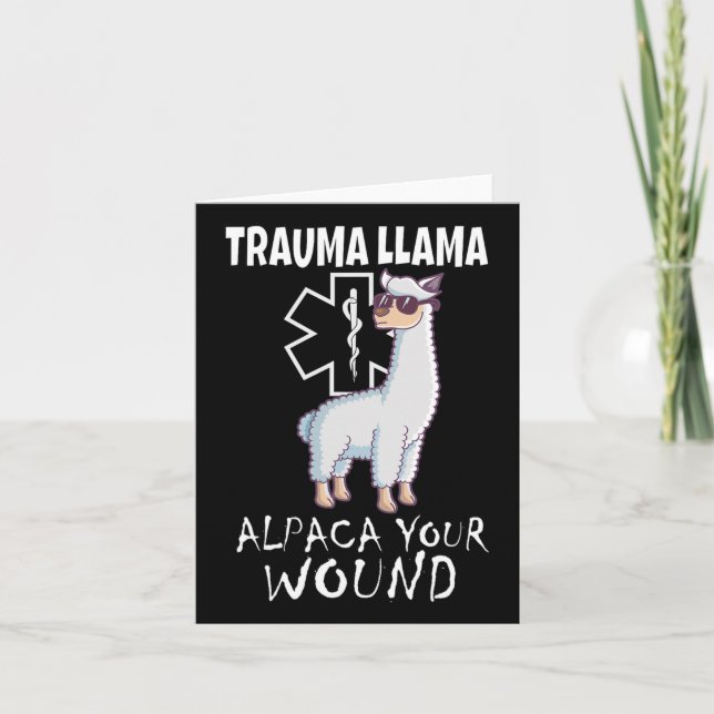 Trauma Llama Emt Design Medic Ems Alpaca Din kvinn Kort (Framsida)
