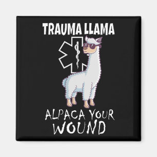 Trauma Llama Emt Design Medic Ems Alpaca Din kvinn Magnet