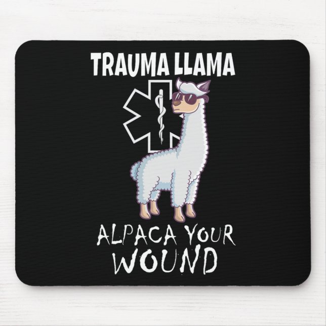 Trauma Llama Emt Design Medic Ems Alpaca Din kvinn Musmatta (Framsidan)