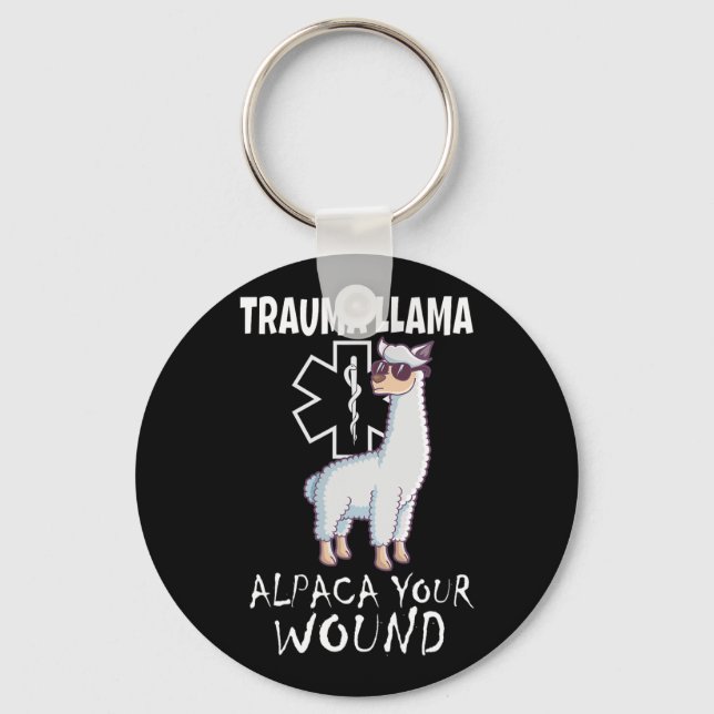 Trauma Llama Emt Design Medic Ems Alpaca Din kvinn Nyckelring (Framsida)