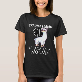 Trauma Llama Emt Medic Ems Alpaca Ditt sår T Shirt