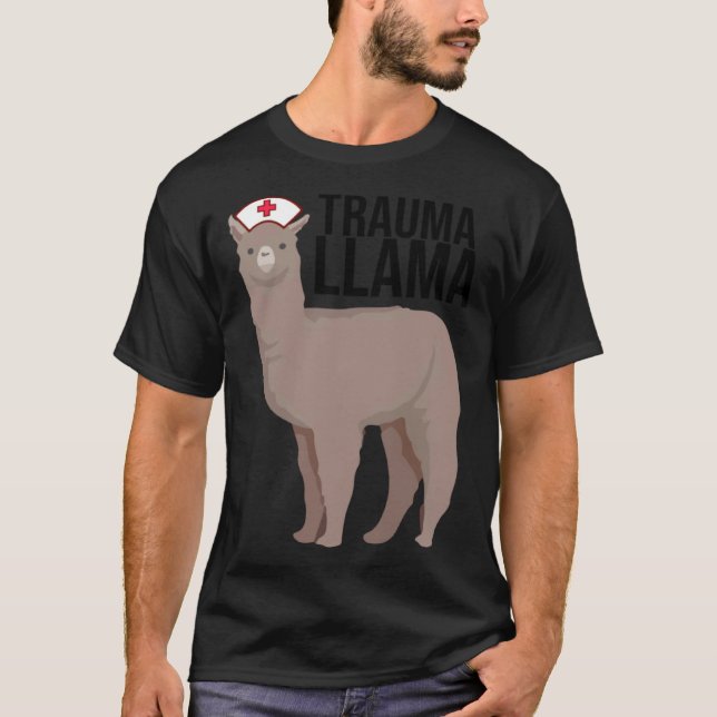 Trauma Llama   Nurse Alpaca Llama T Shirt (Framsida)