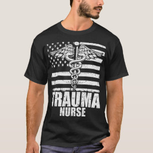 Trauma Nurse American Flagga T Shirt