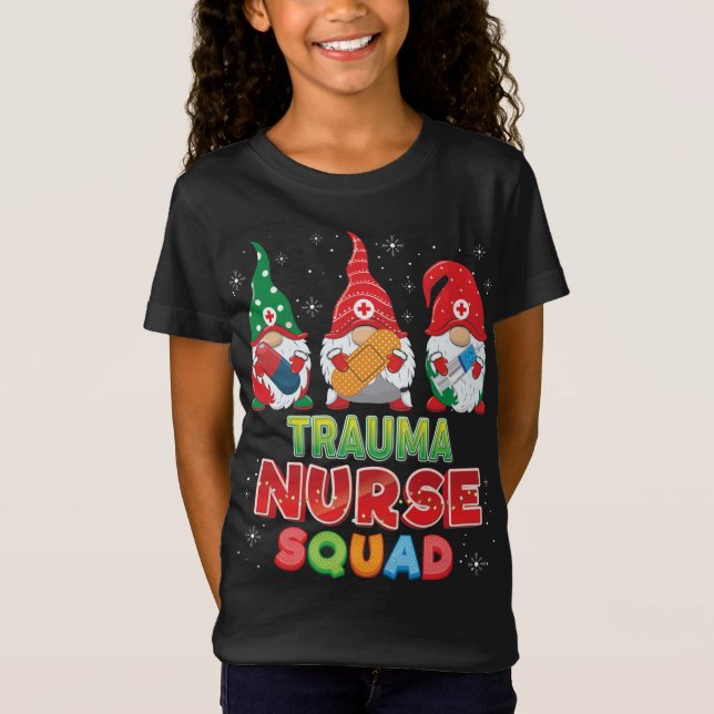 Trauma Nurse Squad jul Gnomes Ugly Sweater G T Shirt (Framsida)