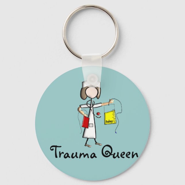 Trauma Nurse ’Trauma Queen’ T-Shirts and Gifts Nyckelring (Framsida)
