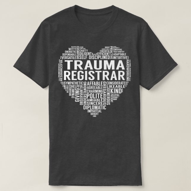 Trauma Registrar Heart T Shirt (Design framsida)