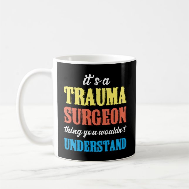 Trauma Surgeon Sak Akut Room Traumatology Kaffemugg (Vänster)