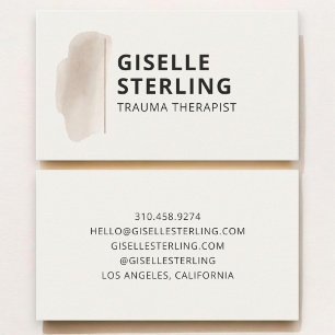Traumaterapeut Neutral Beige Visitkort