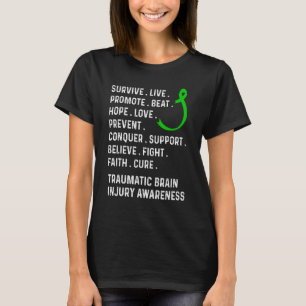 Traumatic Brain Disjury Survivor Beat Hope TBI War T Shirt