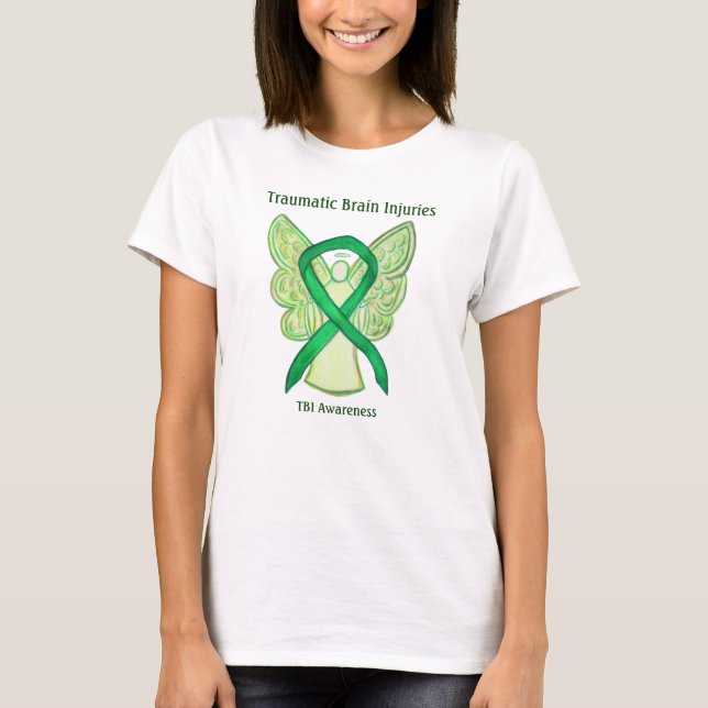 Traumatic Brain Injuries Awareness Ribbon T-Shirt (Framsida)