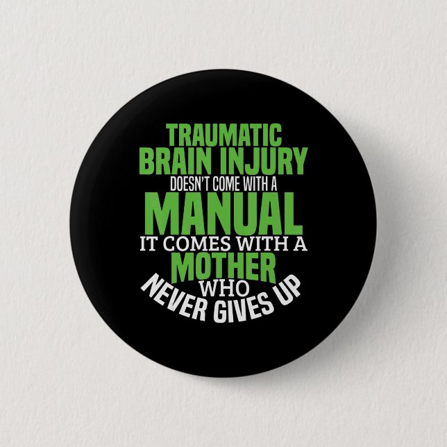 Traumatic Brain Injury Awareness T Shirt TBI Medve Knapp (Framsida)