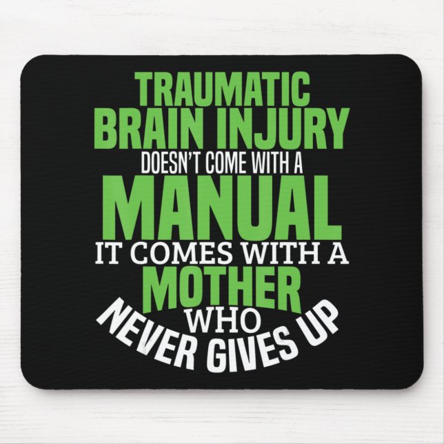 Traumatic Brain Injury Awareness T Shirt TBI Medve Musmatta (Framsidan)