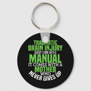 Traumatic Brain Injury Awareness T Shirt TBI Medve Nyckelring
