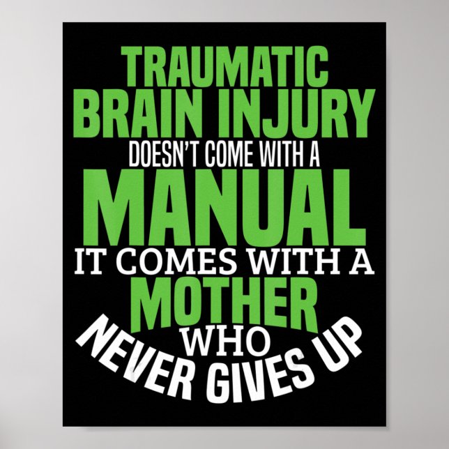 Traumatic Brain Injury Awareness T Shirt TBI Medve Poster (Framsidan)