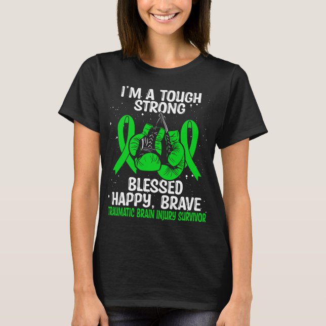 Traumatic Brain Injury Awareness TBI Survivor T Shirt (Framsida)
