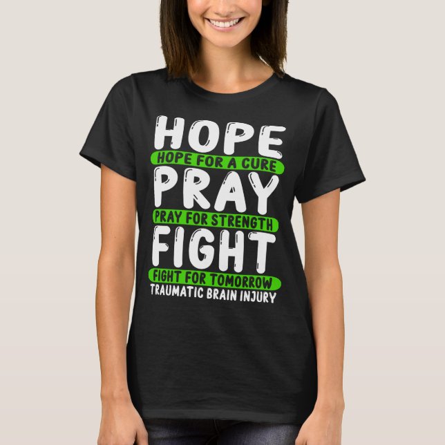 Traumatic Brain Injury Movement Ribbon Warrior T Shirt (Framsida)