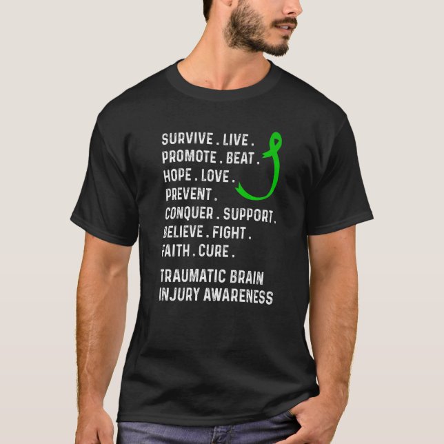 Traumatic Brain Injury Survivor Beat Hope TBI Warr T Shirt (Framsida)