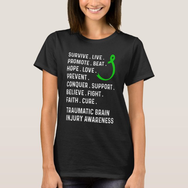 Traumatic Brain Injury Survivor Beat Hope TBI Warr T Shirt (Framsida)